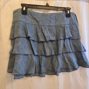Denim ruffle skirt